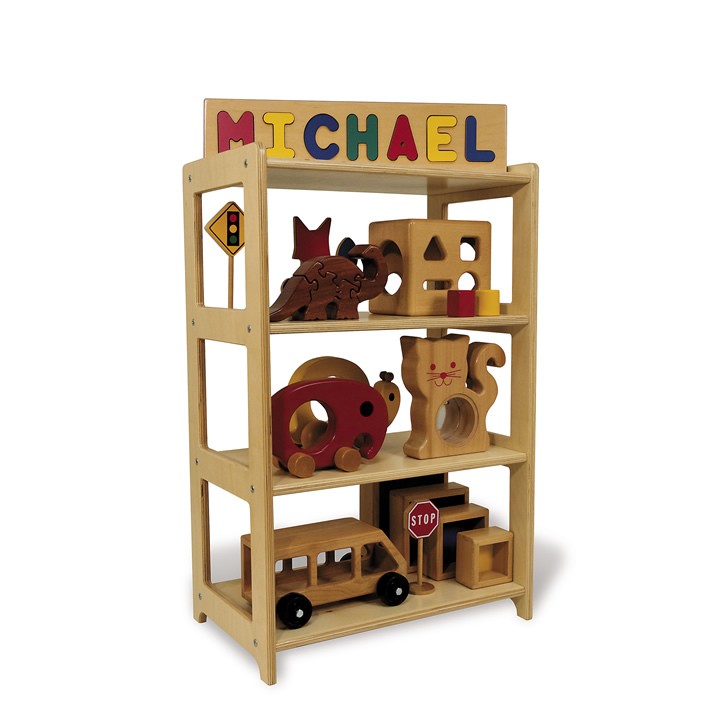 shelf with toys